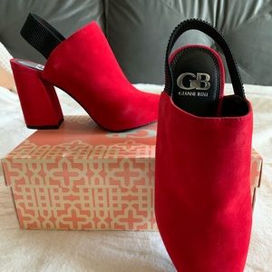 Gianni Bini Suede Heeled Mules